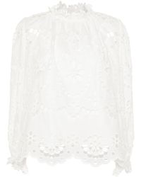 Zimmermann - Broderie Anglaise Blouse - Lyst