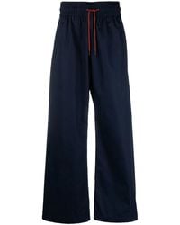 Viktor & Rolf - Wide Leg Cotton-Blend Trousers With Drawstring - Lyst