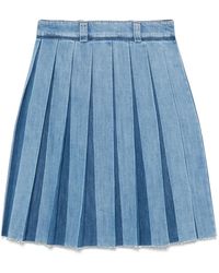 Miu Miu - Gonna Denim Plissettata - Lyst