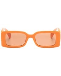 Gucci - Lunettes De Soleil Rectangulaires À Logo - Lyst