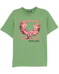 Roberto Cavalli - Graphic-Print Cotton T-Shirt - Lyst