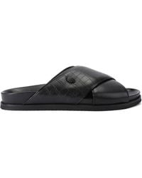 Kurt Geiger - Baron Crocodile-Effect Slide Sandals - Lyst