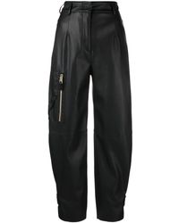 Blanca Vita - Tapered-leg Faux-leather Cargo Trousers - Lyst