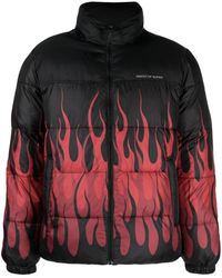 Vision Of Super - Flame-print Puffer Jacket - Lyst