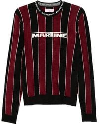 Martine Rose - Striped Logo-Print Sweater - Lyst