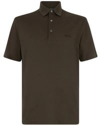 ZEGNA - Cotton Polo With Short Sleeves - Lyst