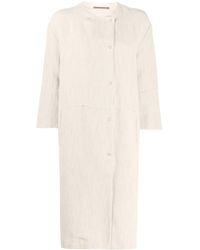 Transit Collarless Midi Coat - Natural