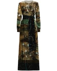 Pierre Louis Mascia - Kanpur Landscape-Print Belted Maxi Dress - Lyst