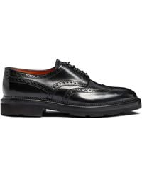Santoni - Brogue-Detailing Leather Derby Shoes - Lyst