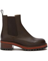 Odissi - Faye Rounded Toe Leather Boots - Lyst