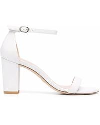 Stuart Weitzman - Nearlynude Sandalen Mit Blockabsatz - Lyst