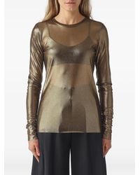 MEIMEIJ - Metallic-Effect Long-Sleeve T-Shirt - Lyst