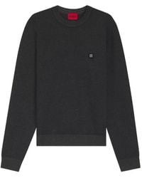 HUGO - Strukturierter Setal Pullover Mit Logo-Patch - Lyst