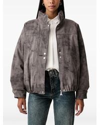 Patrizia Pepe - Faded-Effect Zip-Up Bomber Jacket - Lyst