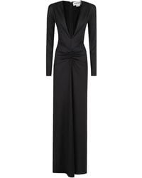 Victoria Beckham - Maxi-Jurk Met Hoge Hals - Lyst
