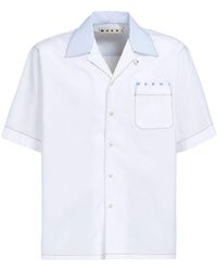 Marni - Logo-print Contrast-stitching Shirt - Lyst