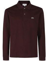Lacoste - Logo-Patch Long-Sleeve Polo Shirt - Lyst
