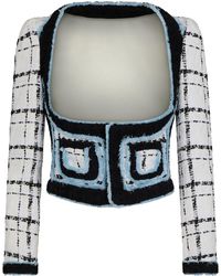DSquared² - Bouclè Corset Cotton-Blend Jacket - Lyst