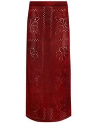 Calle Del Mar - Floral Midi Skirt - Lyst