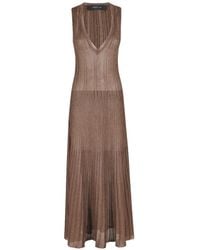 FEDERICA TOSI - V-Neck Pleated Midi Dress - Lyst