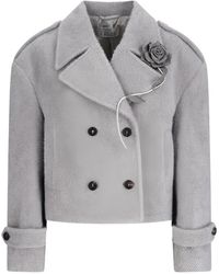 GIUSEPPE DI MORABITO - Double-Breasted Floral-Detail Jacket - Lyst