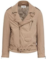 MM6 by Maison Margiela - Belted Zip-Up Biker Jacket - Lyst