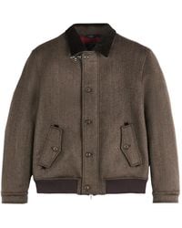 Fay - Chaqueta Bómber Con Cierre De Mosquetón Y Cuello De Pana - Lyst