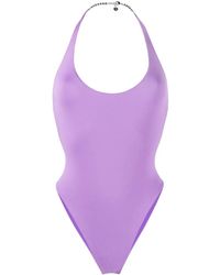 The Attico - Halterneck Open-Back Swimsuit - Lyst