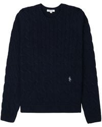Sporty & Rich - Pull En Maille Torsadée À Logo Brodé - Lyst