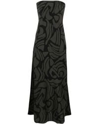 Matteau - Black Abstract-pattern Silk Dress - Lyst