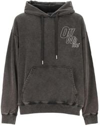 Off-White c/o Virgil Abloh - Logo-Print Drawstring Hoodie - Lyst