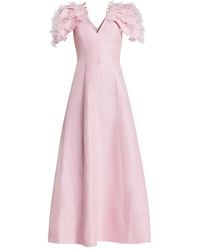 Aje. - Robe Longue Fleurie À Manches Bouffantes - Lyst