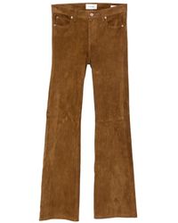 FRAME - The Rodeo Suede Flared Trousers - Lyst