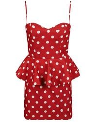 Fiorucci - Polka-Dot Peplum Mini Dress - Lyst