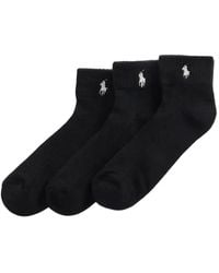 Polo Ralph Lauren - Half-Cushioned Sport Ankle Socks (Set Of Three) - Lyst