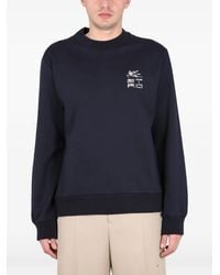 Etro - Crewneck Sweatshirt With Embroidered Logo - Lyst