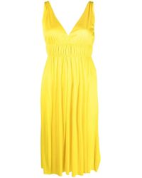 P.A.R.O.S.H. - Smocked-Detail V-Neck Dress - Lyst