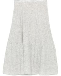 Twinset - Ribbed Flared Midi Skirt - Lyst