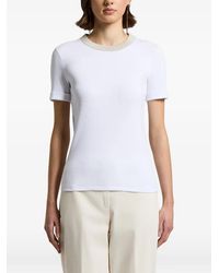 Peserico - Ribbed-Trim Short-Sleeve T-Shirt - Lyst