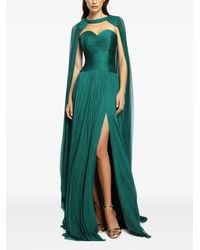 Cristallini - Robe Longue Plissée À Détail De Cape Nova - Lyst