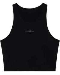 Anine Bing - Elina Logo-Print Sports Bra - Lyst