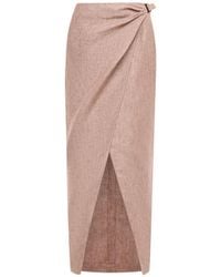 12 STOREEZ - Maxi-Wikkelrok Met Gespsluiting - Lyst