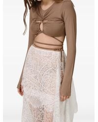 Pink - Langärmeliges Oberteil mit Cut-Out - Lyst
