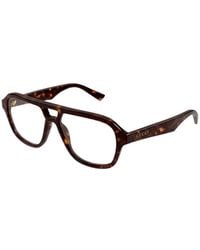 Gucci - Tortoiseshell-Effect Pilot-Frame Glasses - Lyst