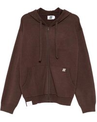 Izzue - Gestrickte Jacke Mit Logo-Patch - Lyst
