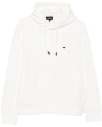 Emporio Armani - Logo-Patch Drawstring Hoodie - Lyst