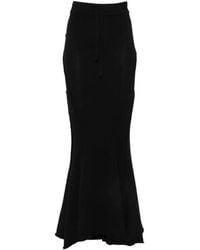 Yehuafan - Drawstring Knitted Maxi Skirt - Lyst