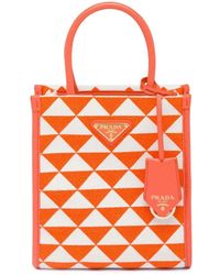 Prada - Bolso Shopper Symbole Mini En Jacquard - Lyst