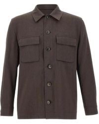 BOSS - Mélange-Effect Shirt Jacket - Lyst