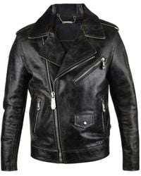 Philipp Plein - Leather Biker Jacket - Lyst